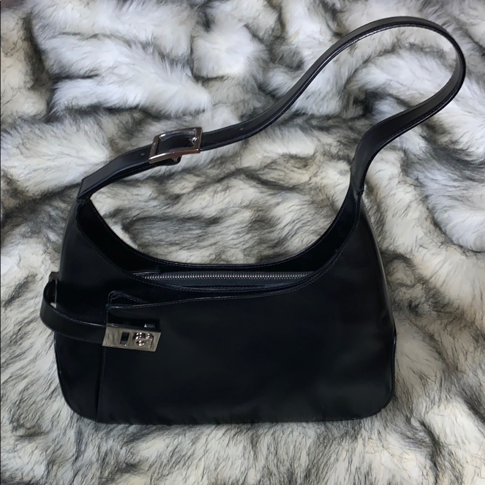 Salvatore Ferragamo Black Leather Shoulder Bag